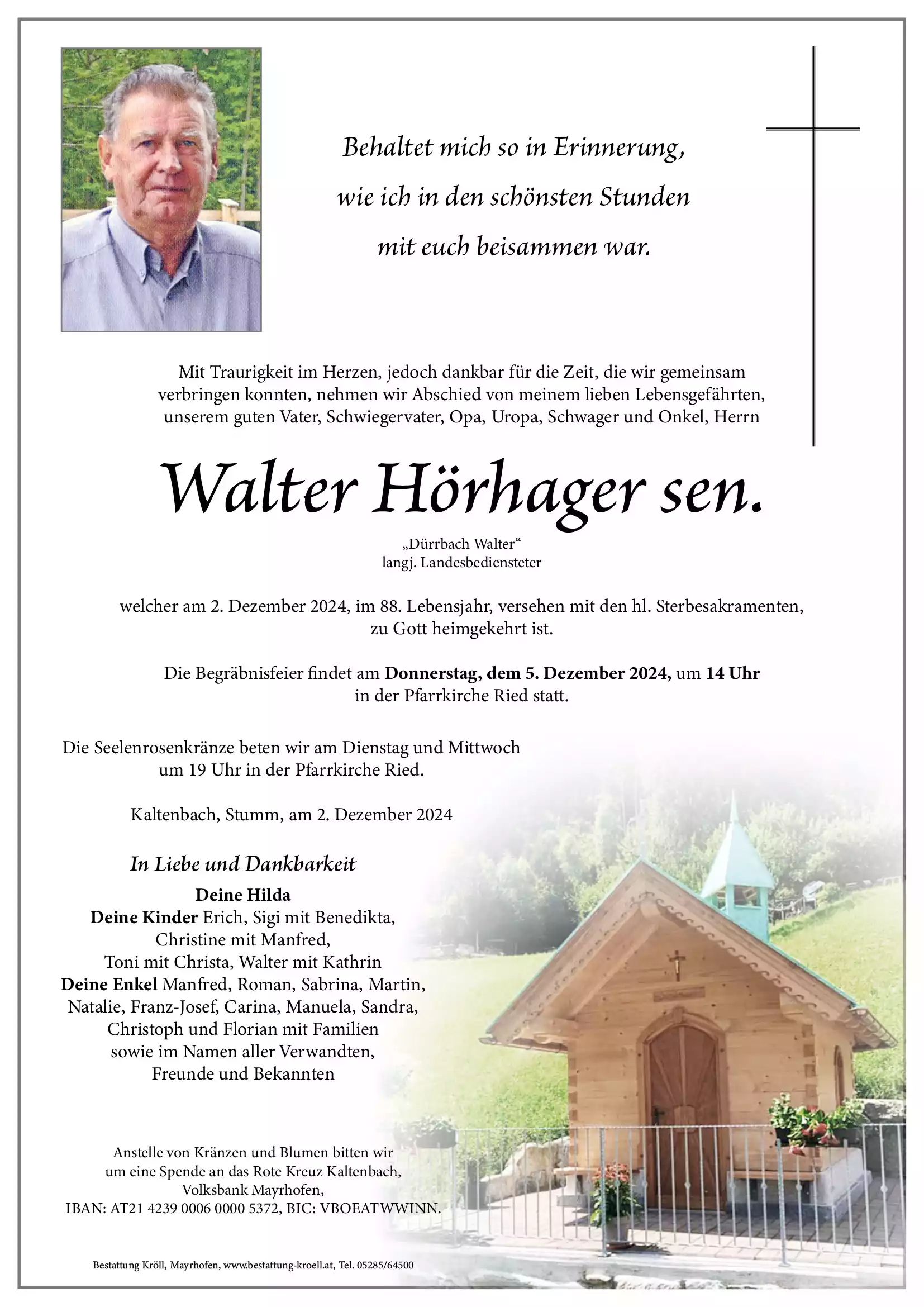 Parte von Walter Hörhager sen.